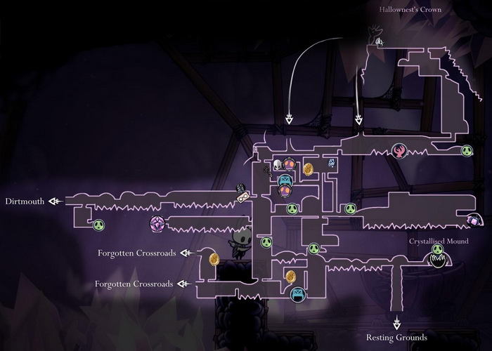 resting grounds hollow knight map